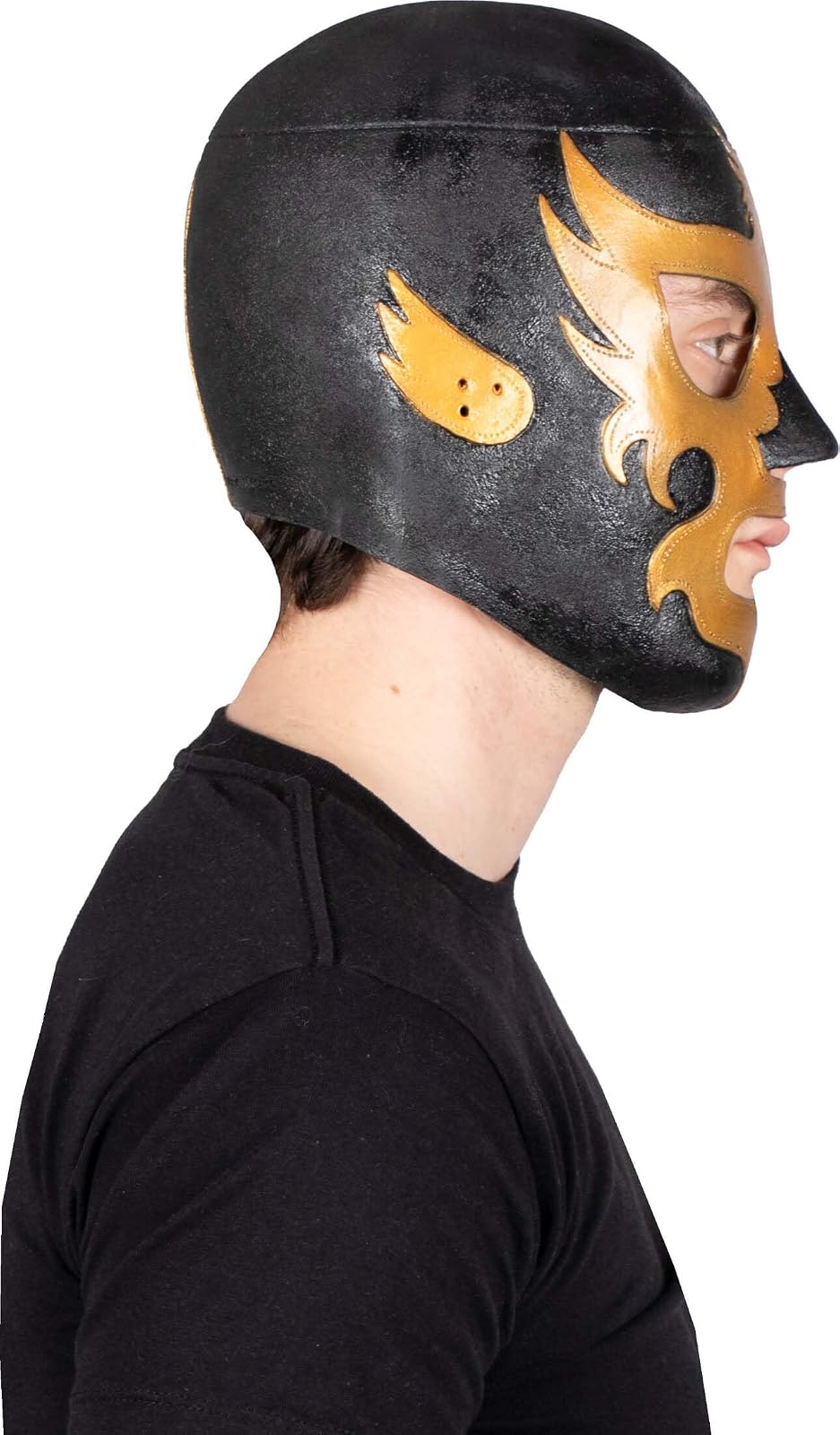REV Máscara De Luchador Mexicano Leyenda Dorada Para Adulto, Diseño Negro Y Dorado Enmascarado De Lucha Libre, Ideal Para Halloween, Eventos Deportivos, Cosplay, Porras Y Partidos