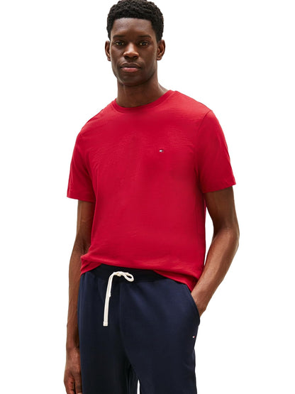 Tommy Hilfiger - Camisetas de Manga Corta de algodón con Cuello Redondo para Hombre, Ajuste Regular