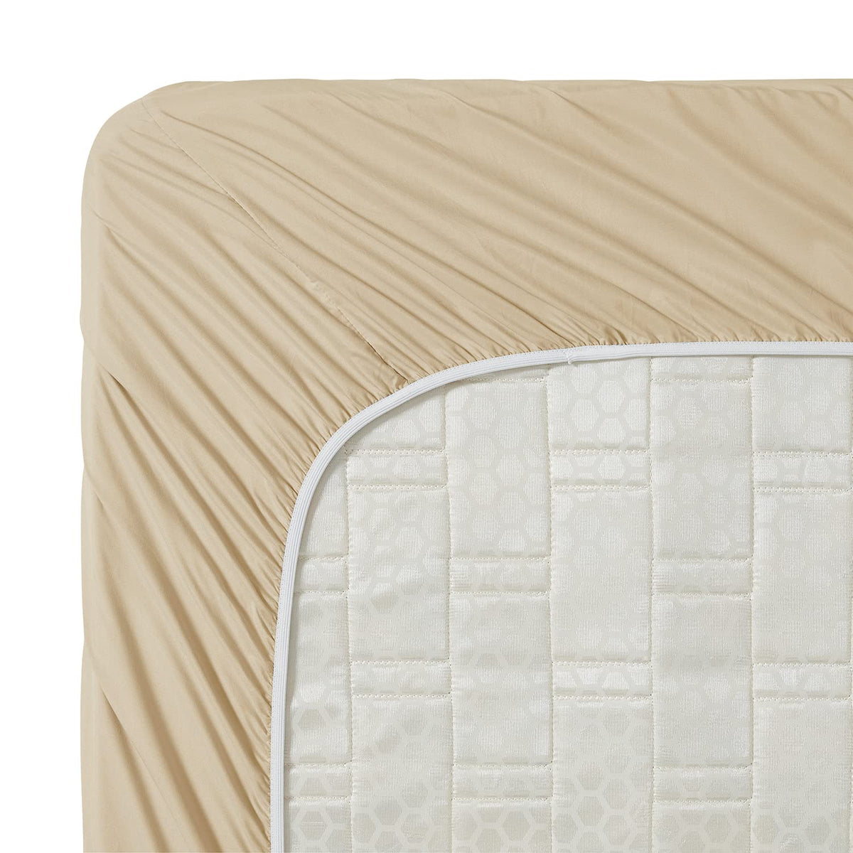 CLARA CLARK Premier 1800 Collection Hoja de Cama Set, Juego de sábanas 4 Piezas, Beige Cream, Talla Queen