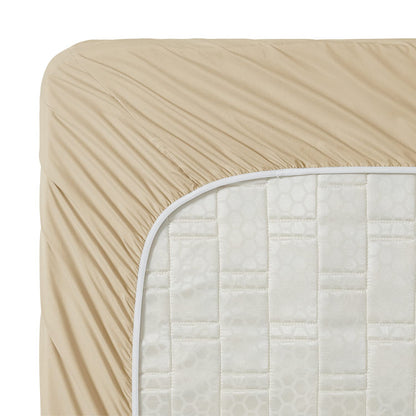CLARA CLARK Premier 1800 Collection Hoja de Cama Set, Juego de sábanas 4 Piezas, Beige Cream, Talla Queen