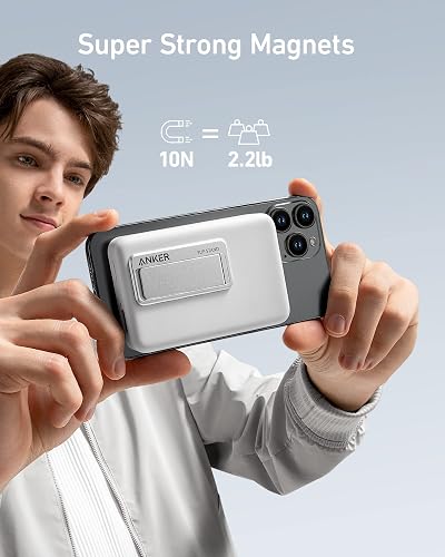 Anker Power Bank 10000mAh Inalámbrico Magnético 20W Rápida Plegable | Batería Externa Cargador Portátil, Para iPhone 17/16/15/14, Galaxy, iPad, Xiaomi