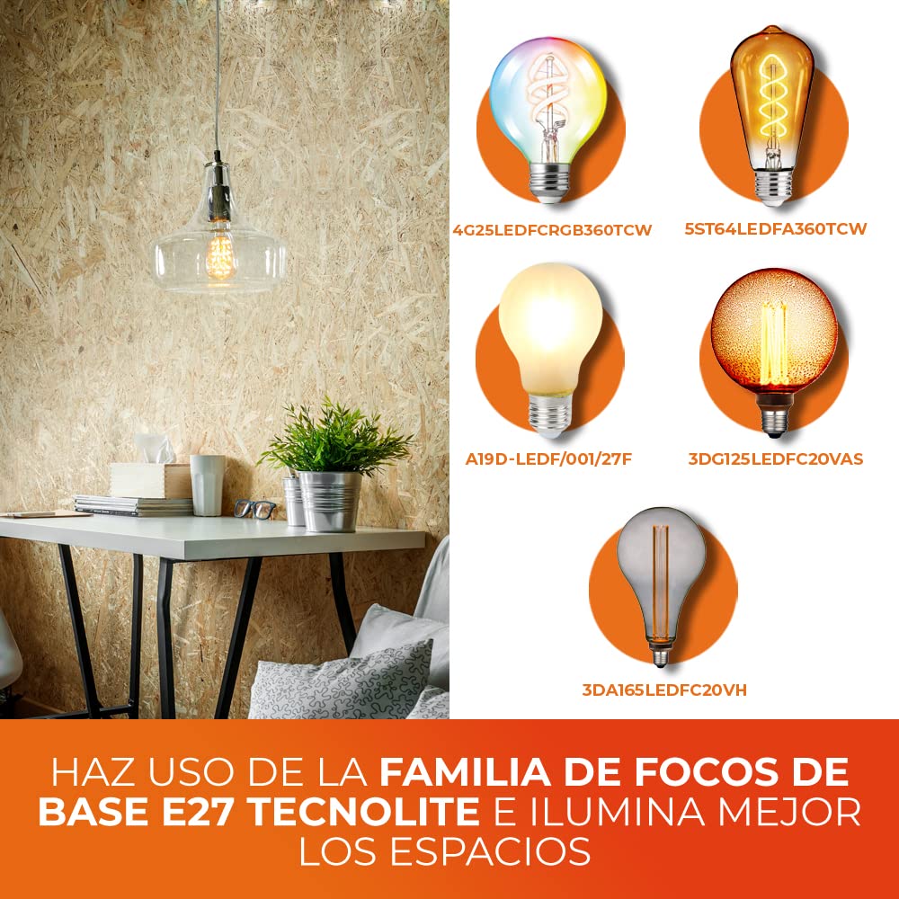 Tecnolite Lámpara de Techo Interior para 6 Focos, Lámpara Colgante Decorativa, Color: Negro Mate, 20CTL8190MVN, Potencia Máxima: 360 Watts, No Incluye Focos.