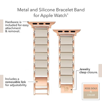 Anne Klein - Pulsera de goma para Apple Watch, segura, ajustable, correa de repuesto para Apple Watch, se adapta a la mayoría de muñecas
