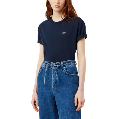 Lacoste playera de algodón Pima para mujer - 8 - Azul marino