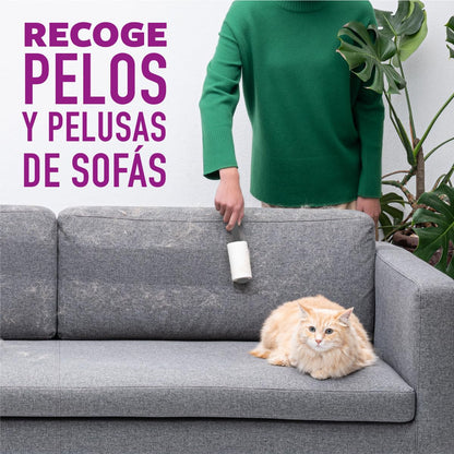 Scotch-Brite 3M Rodillo Quita Pelusa Multisuperficie 1 Pieza con 48 Hojas | Elimina pelos y pelusas, 50% más adhesivo, Ideal para ropa y muebles, Mango ergonómico, Fácil de usar