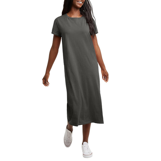 Hanes Vestido Midi teñido Comfortwash para Mujer Vestido Informal para Mujer
