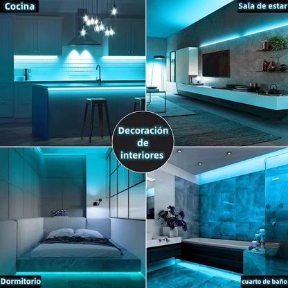 DOSYU Tira Neón Flex LED, 12V 16.4ft/5m Impermeable Flexible Cortable DIY 2835 Luces Led IP65 para TV, Cuarto, Al aire libre, Cumpleaños, Halloween, Fiesta de Navidad, con Adaptador(Azul hielo)