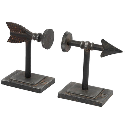 Creative Co-op - Sujetalibros de Flecha de Hierro Fundido, Negro, 1