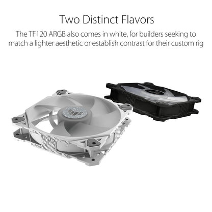 ASUS TUF Gaming TF120 ARGB Chassis Fan 3Pin Customizable LEDs Blade, Advanced Fluid Dynamic Bearing, 120mm PWM Control, Anti-vibration Pads, Double-layer LED Array for Computer Case & Liquid Radiator