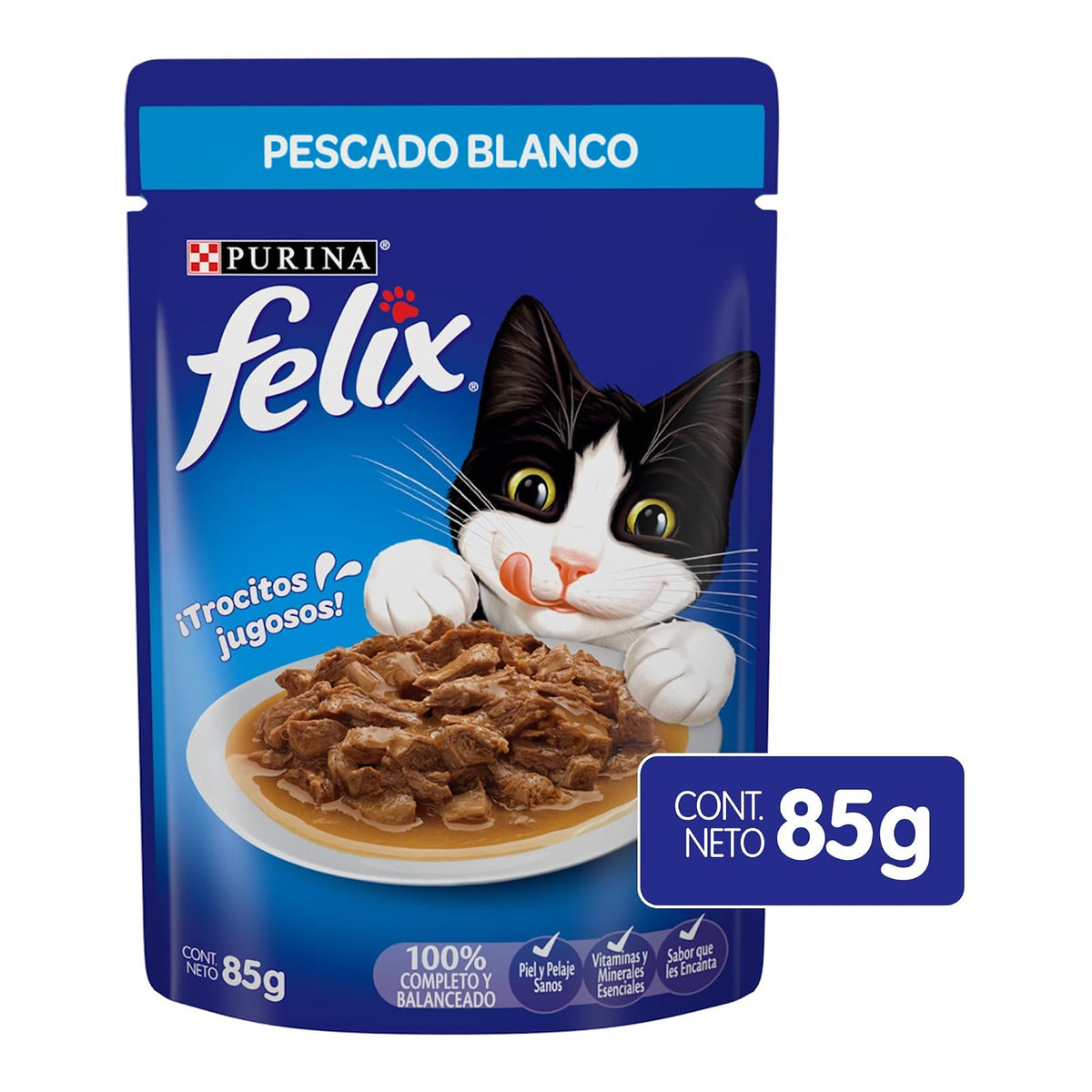 Purina Felix Adulto Todos los Tamaños Sabor Pescado Blanco 24pack de 85g