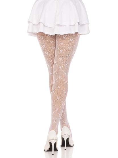Leg Avenue Love Struck Heart Net Tights Medias Mujer