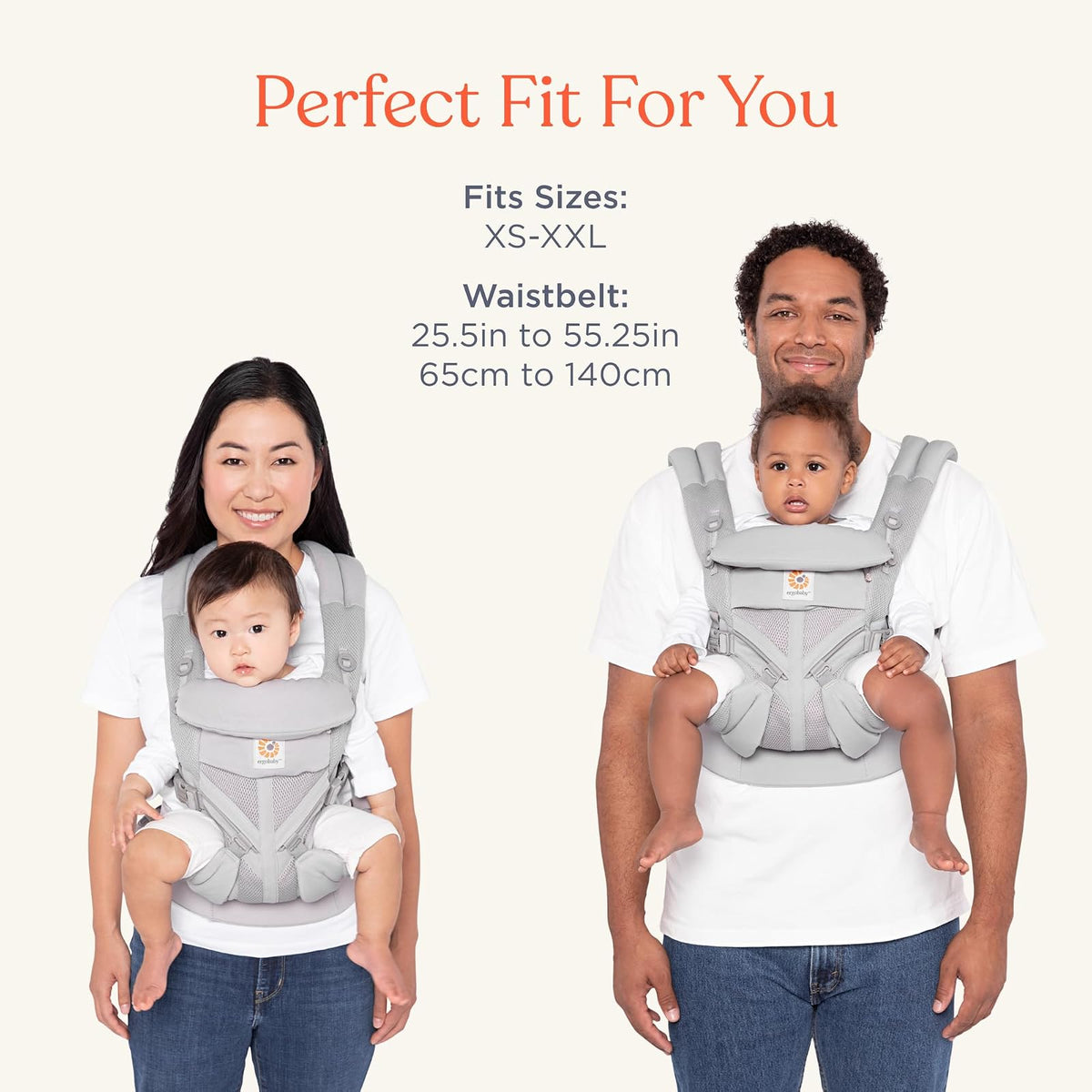 SNUNGPHIR Ergobaby Omni 360 All-Position Baby Carrier for Newborn to Toddler with Lumbar Support (7-45 Pounds), Pearl Grey