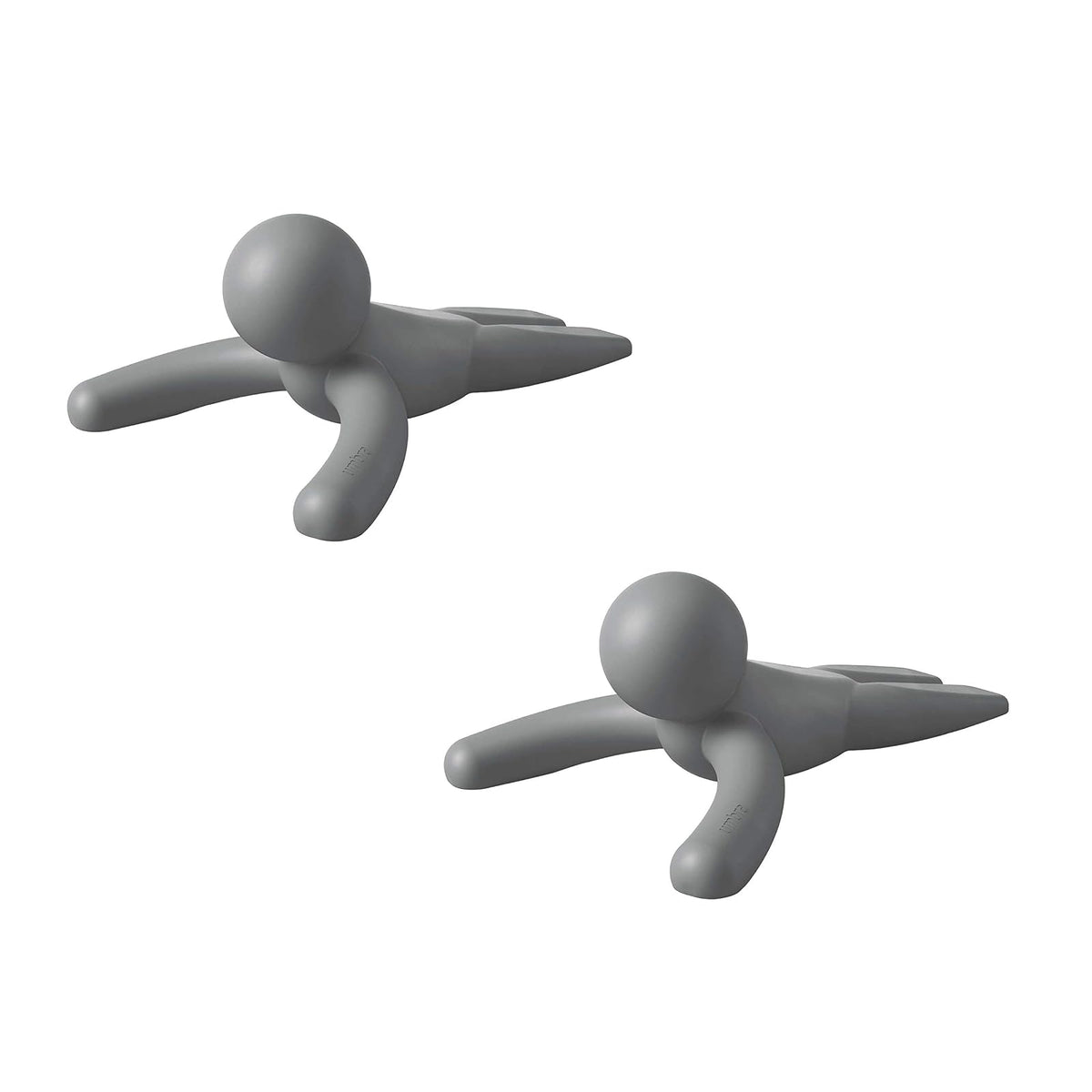 Umbra Buddy Tope de Puerta Antideslizante de Hule, Gris - Paquete de 2
