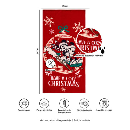 Providencia Toalla Premium para Baño 75x147 Cm Mickey Navidad Esfera
