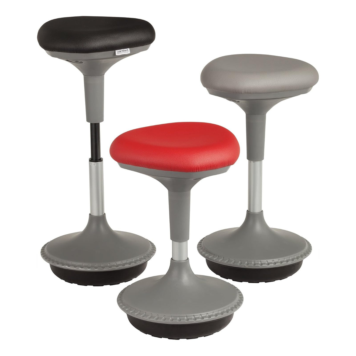 Learnitude Taburete de aprendizaje activo con altura ajustable, color gris, gris