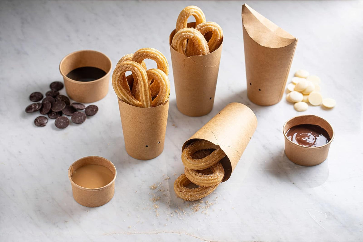 PacknWood Envase Kraft para Burritos / Wraps - 155.92G / A: 119.38 mm - Diámetro 76.2 mm, 1200 por caso