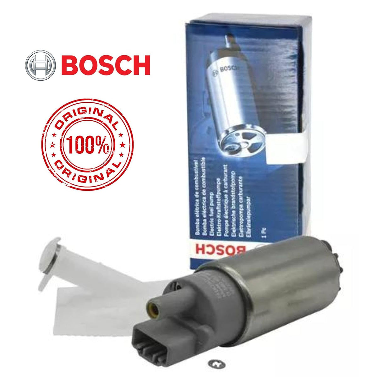 Bosch Bomba Eléctrica de Combustible – F000TE12N4 Compatible con Nissan Pickup (1995-2014) y Ford Fiesta (2001-2018)
