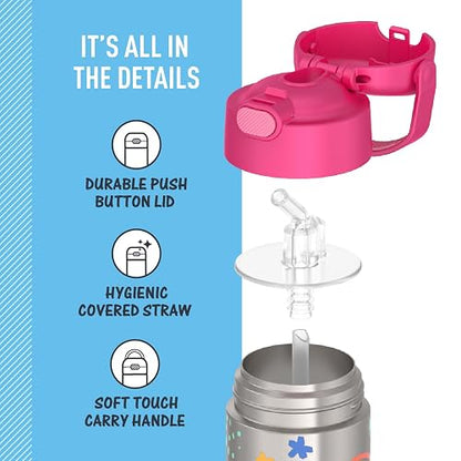 THERMOS FUNTAINER - Botella de acero inoxidable para niños, diseño de Peppa Pig