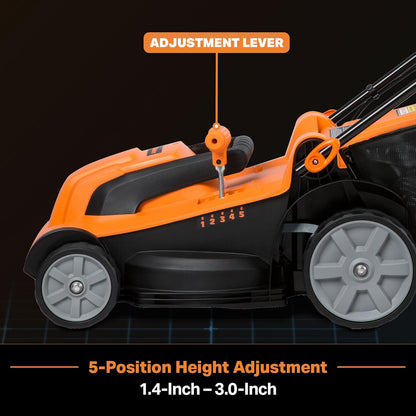 LawnMaster MEB1114K Cortacésped eléctrico con Cable de 15 Pulgadas, 11 amperios