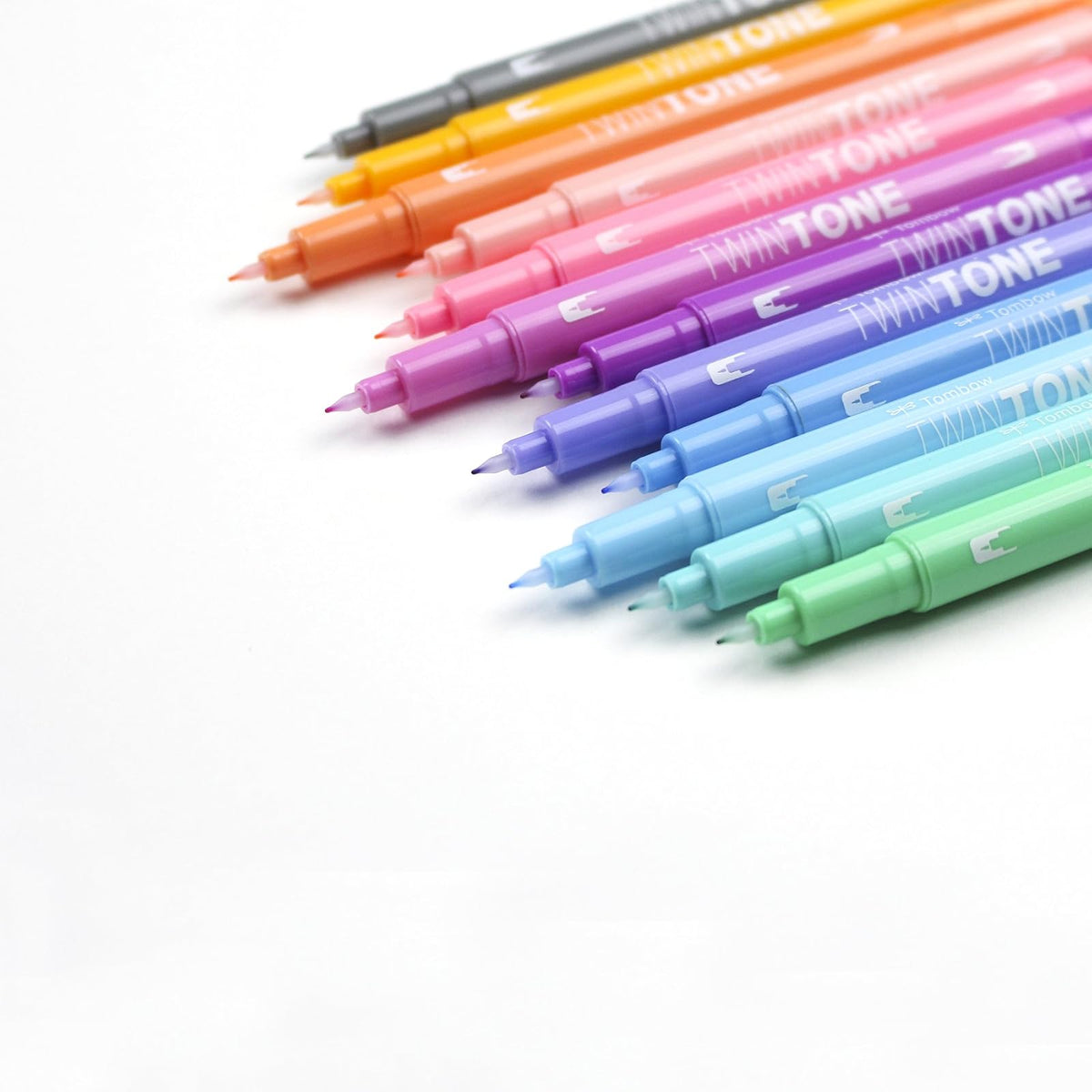 Tombow 61501 - Juego de marcadores TwinTone color pastel, paquete de 12 Marcadores de doble cara perfectos para planificadores, diarios, garabatos y mucho más