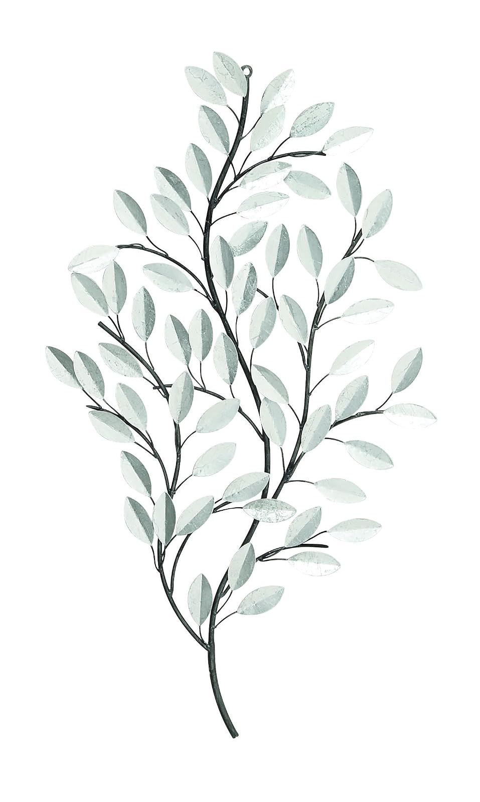 Benzara Deco 79 56848 Decoración de pared de metal notable, blanco, 25 pulgadas de largo x 2 pulgadas de ancho x 44 pulgadas de alto