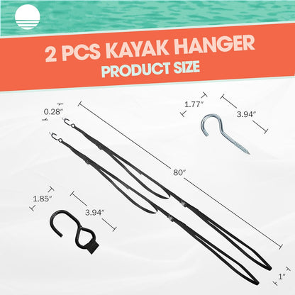RAD Sportz - Soporte para Kayak de Pared o Techo para Tablas de Surf, Tablas de Remo, Sup o Canoa, Correas Ajustables para Kayak