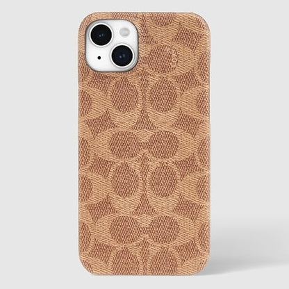 Coach Signature - Funda Delgada de Lona para iPhone 15/14/13, Compatible con Carga inalámbrica, Color café