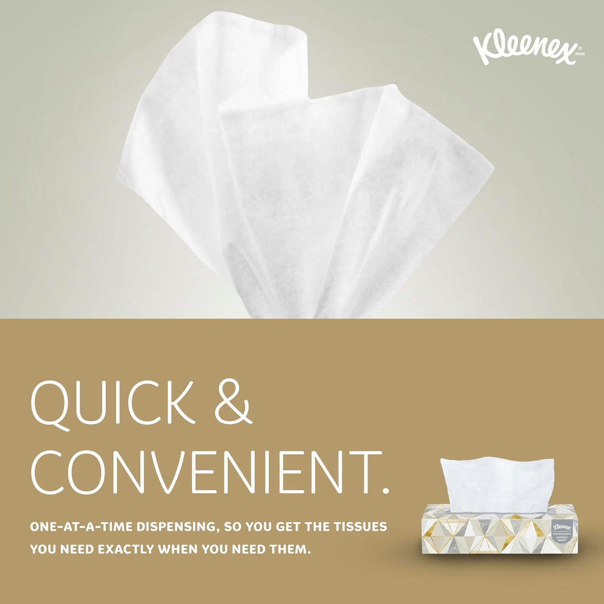 Kleenex 03076, Pañuelos Faciales | Cajas de pañuelos planas, de 2 capas, suaves y fuertes, funda de conveniencia, nivel premium