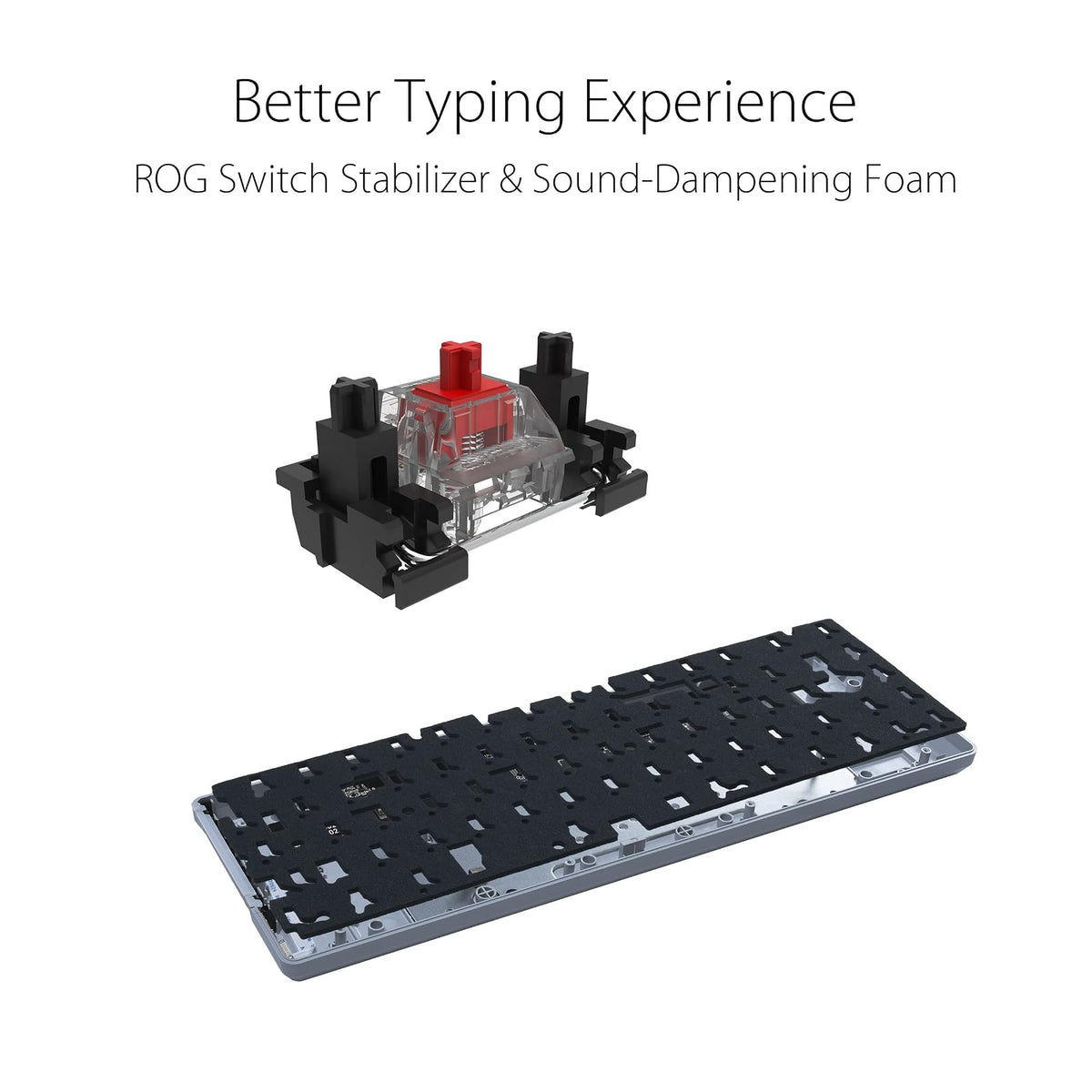 ASUS ROG Falchion Ace Teclado Mecánico Teclas PBT para FPS MOBA y Esports | Teclado mecánico 65% alámbrico USB-C, switches ROG NX Red lineales prelubricados, teclas PBT, panel táctil, RGB por tecla