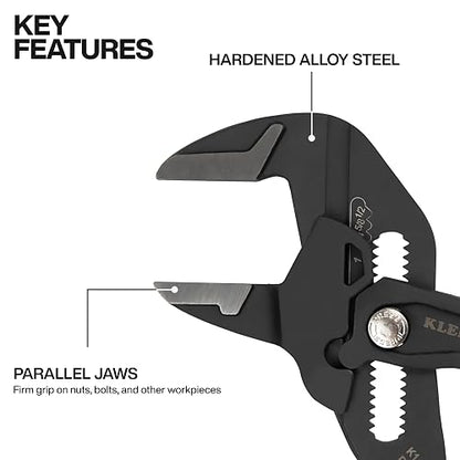 Klein Tools D53110 Llave de alicates compacta, ajustable de alto apalancamiento con mordazas suaves, 10 pulgadas