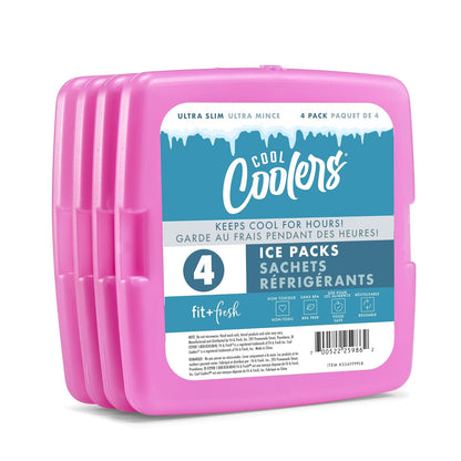 Fit & Fresh Cool Coolers - Bolsas de Hielo Delgadas y Reutilizables para Bolsas de Almuerzo, Bolsas de Playa, enfriadores y más, Varios tamaños y Colores - Morado