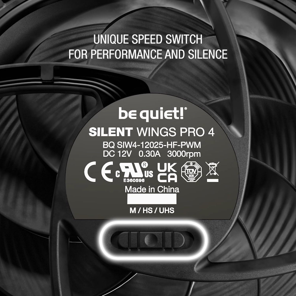 ¡Be quiet! Silent Wings Pro 4 120 mm PWM 3000 RPM Ventilador de refrigeración de bajo ruido premium | 4 pines | BL098