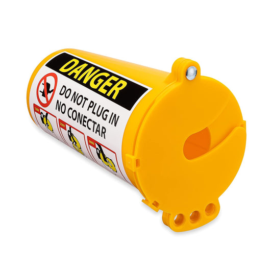 Zing Green Products 7100 RecycLockout - Dispositivo de bloqueo de enchufe eléctrico grande, caja de bloqueo de plástico reciclado fabricada en Estados Unidos, color amarillo