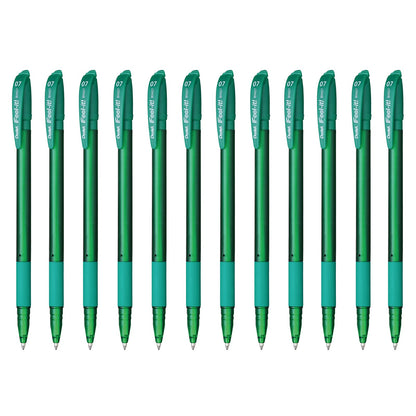 Pentel Feel-It Bolígrafo Cuerpo Ultra Delgado, Caja 12 Piezas - Verde