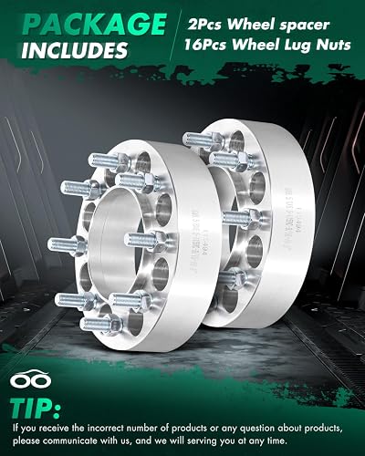 SCITOO - 2 espaciadores de Rueda de 2 Pulgadas de 8 x 6.5 Pernos 9/16 121 mm 8 lengüetas espaciadores de Rueda para Ram 3500 2500 para Dodge Ram 3500 Ram 2500 | Espaciadores de rueda para Ram 3500 2500 para Dodge Ram 3500 Ram 2500
