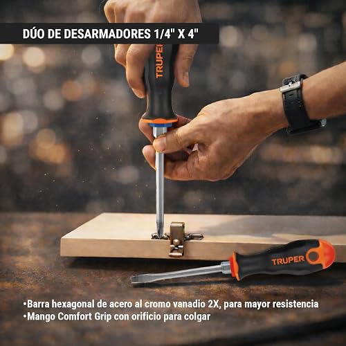 TRUPER COMBOR-1/2A7, Combo rotomartillo/destornillador 1/2" 650W con 8 accesorios