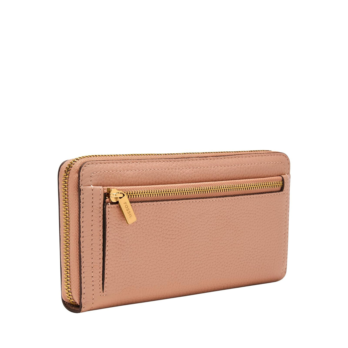 Cartera de mano con cremallera Fossil Logan de piel en color rosa para mujer