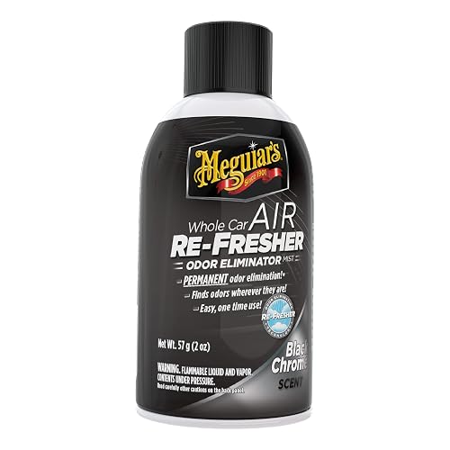 Meguiar's X2000 Toalla de Secado de Microfibra con imán de Agua, 1 Paquete, Amarillo, 22 x 30 Pulgadas + Oficial Air Re-Fresher Eliminador De Olores Black Chrome G181302 57 g