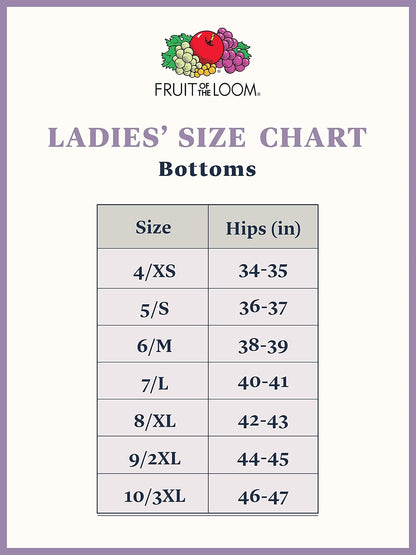 Fruit of The Loom Ropa Interior Transpirable (Talla Regular y Grande) Calzones para Mujer