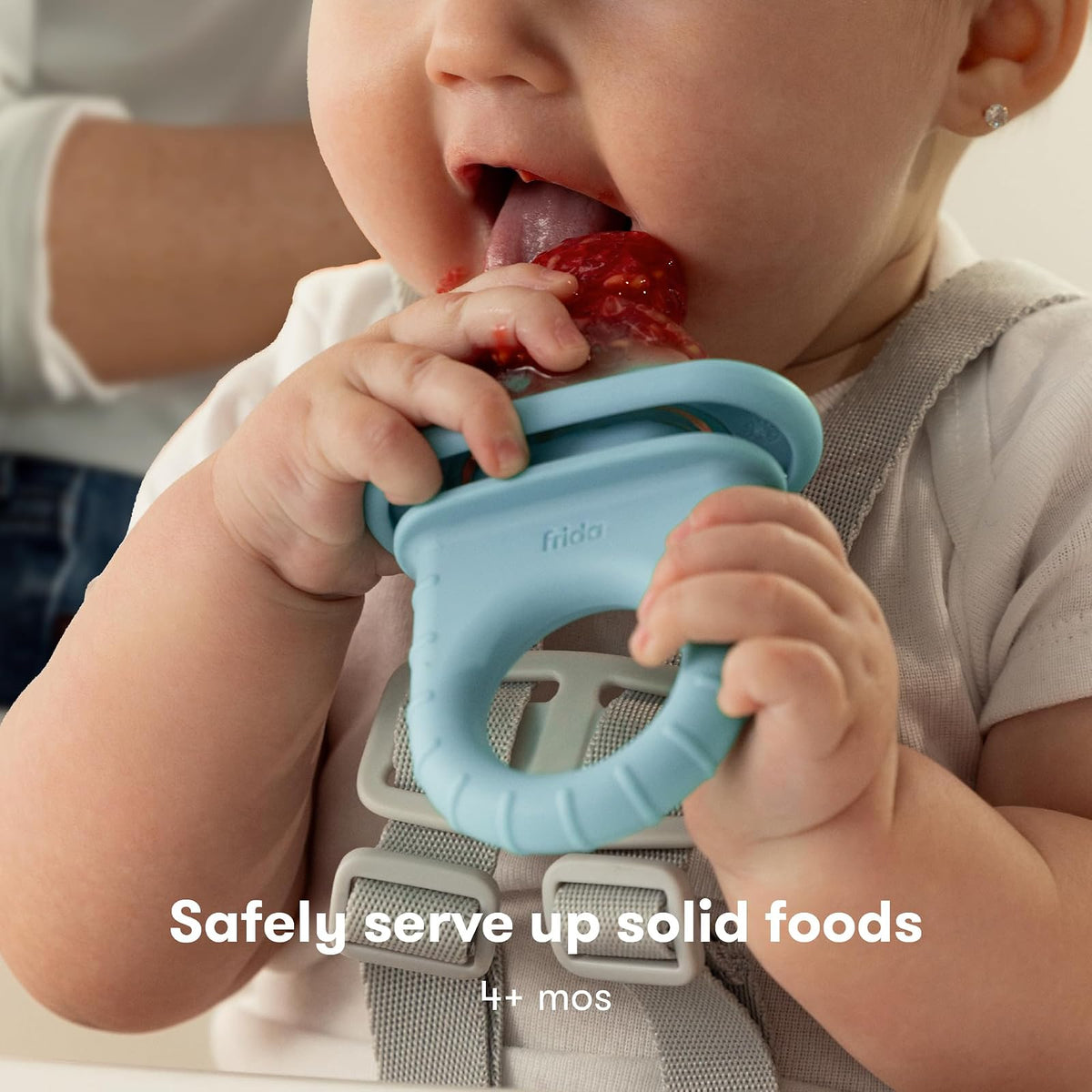 Frida Baby Push Pop - Alimentador para Frutas para bebés para presentar Alimentos nuevos, Frescos y congelados, Silicona, última intervención de BPA, Apto para lavaplatos | 3 Unidades