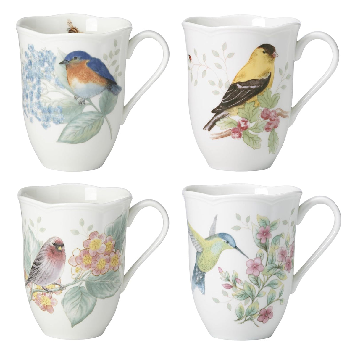 Lenox Vajilla Butterfly Meadow Flutter de Porcelana - Juego de 4 Tazas