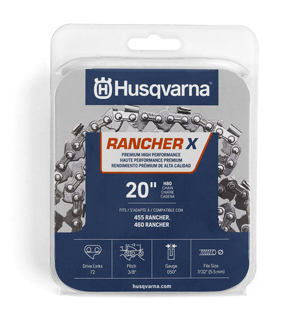 Husqvarna H-80 Cadena De Motosierra 531300441 | 20 Pulgadas, Naranja/Gris, Tipo Semicincel