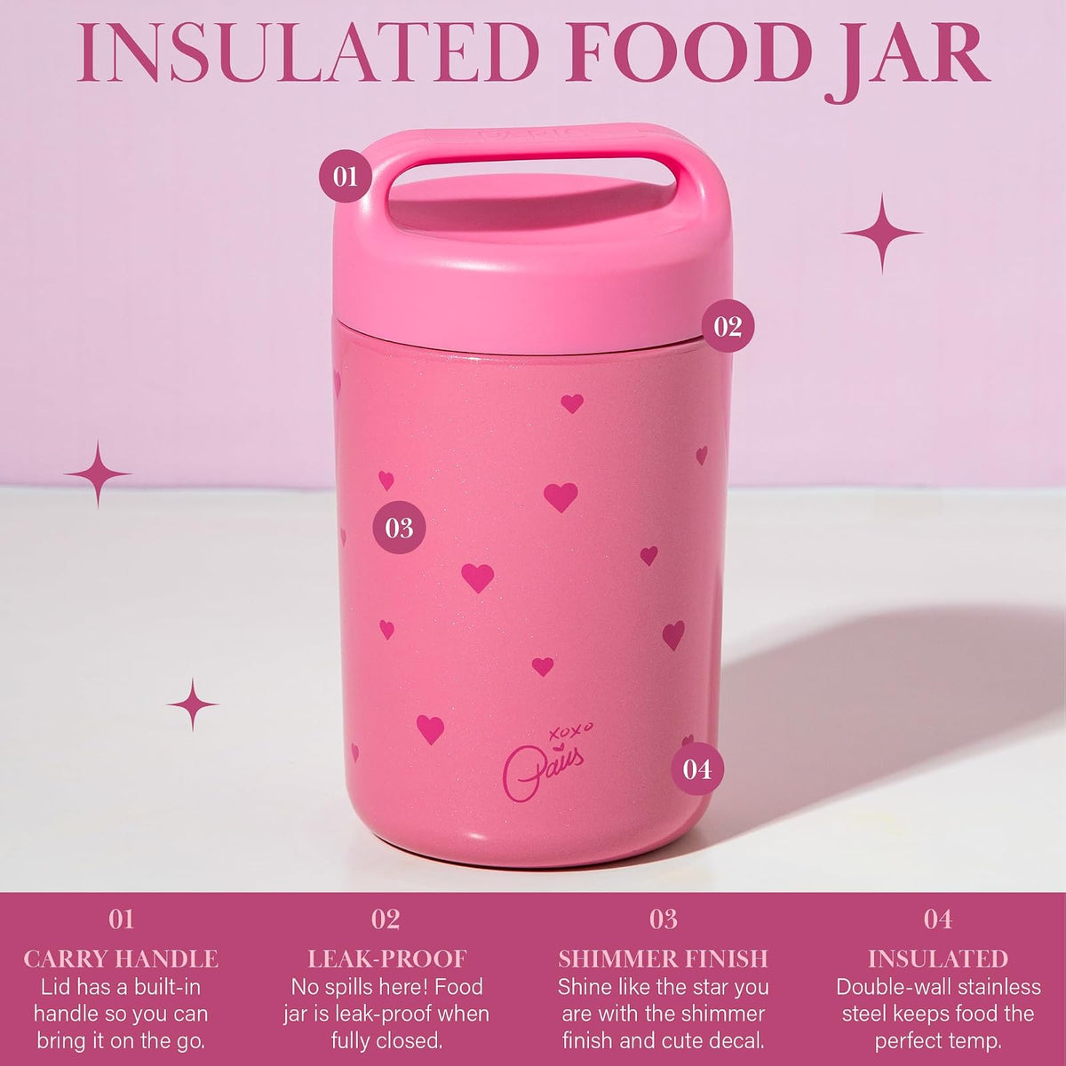 Paris Hilton PH - Calcomanías aisladas para alimentos de 16 onzas, color rosa, 16 onzas