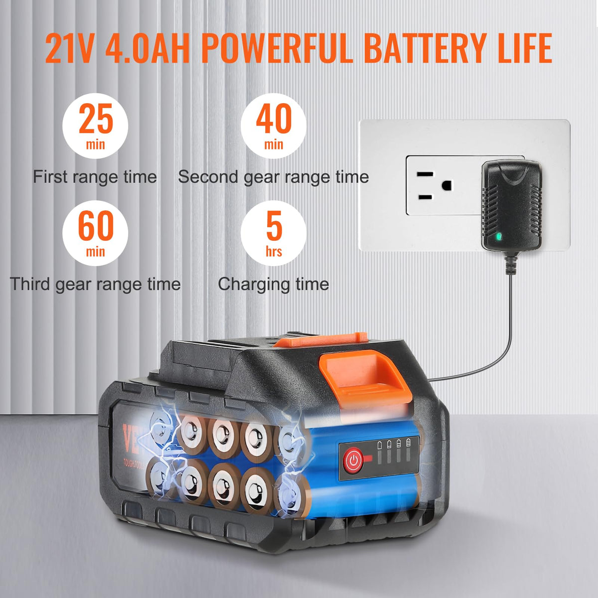 VEVOR Hidrolavadora inalámbrica, 652 PSI, 1.0 GPM, limpiadora de Alta presión portátil, Pistola de Lavado de Autos de Mano con batería de 4.0 Ah, Cargador, Boquilla 6 en 1, para Pisos y del hogar