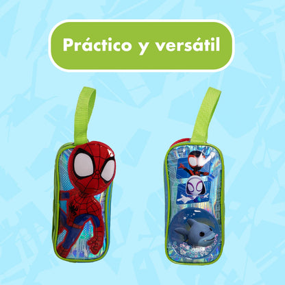 Ruz Lapicera Triple Infantil y Preescolar | Spidey y Sus Amigos | 100% Poliéster | Estuche de Poliéster para Niños con Compartimentos y Cremallera Resistente | Recomendado desde 3 años