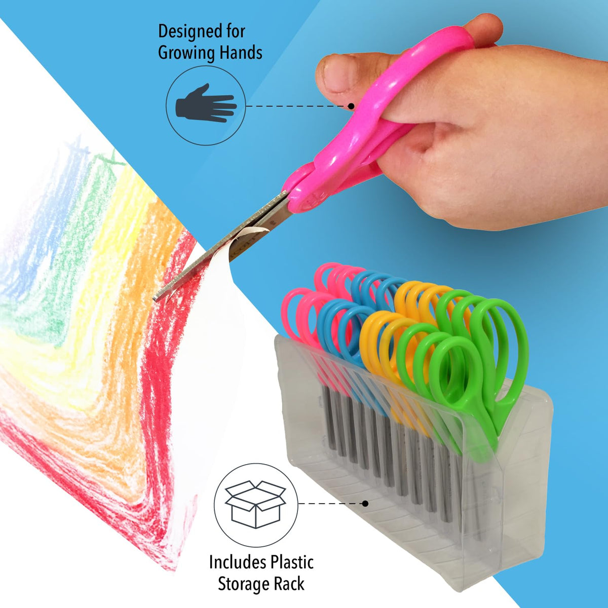 Westcott School - Tijeras para niños para zurdos y diestros, 12,7 cm (12,7 cm)