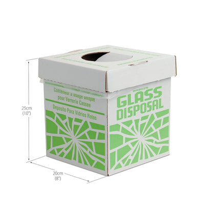 SP Bel-Art - Cajas de cartón para eliminación de vidrio de 8 x 8 x 10 pulgadas, contenedor de basura seguro para vidrio y objetos punzantes, ideal para equipos médicos, cajas de basura duraderas