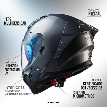 XKOV Casco Titanio Gris M