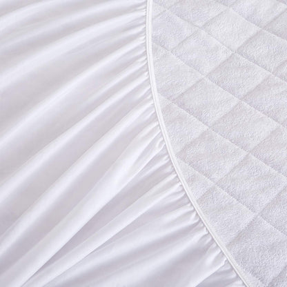 VECELO - Funda Protectora de colchón Impermeable de 4 Capas, hipoalergénica, 100% Libre de Vinilo, Bolsillo Profundo y sábana Bajera, tamaño Completo, Color Blanco