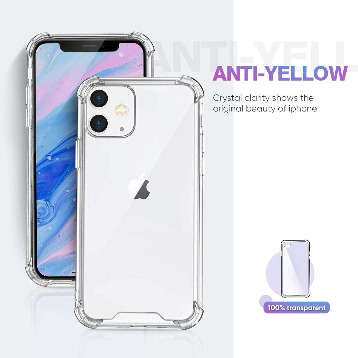 ORIbox Funda Compatible con iPhone 11, con 4 Esquinas, protección a Prueba de Golpes